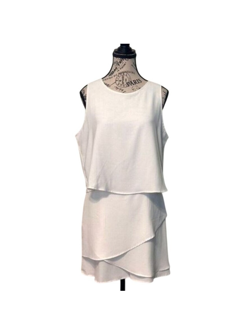 Sexy White Layered Romper | Sample | Large | #264